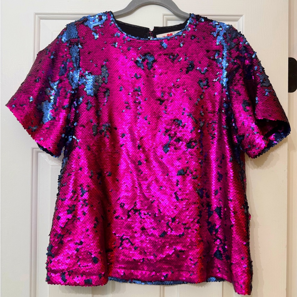 BuddyLove Blanche Sequin Top in Barbie XS